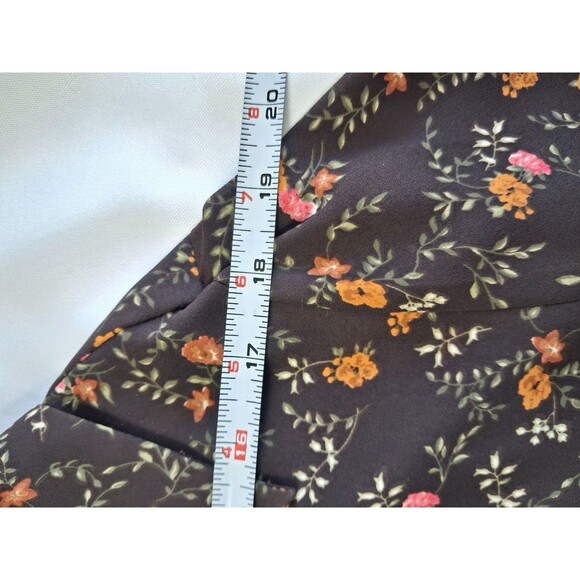 Pleione Womens Small Blouse 3/4 Sleeve Multi-color Floral Round Neck Polyester - Picture 10 of 14